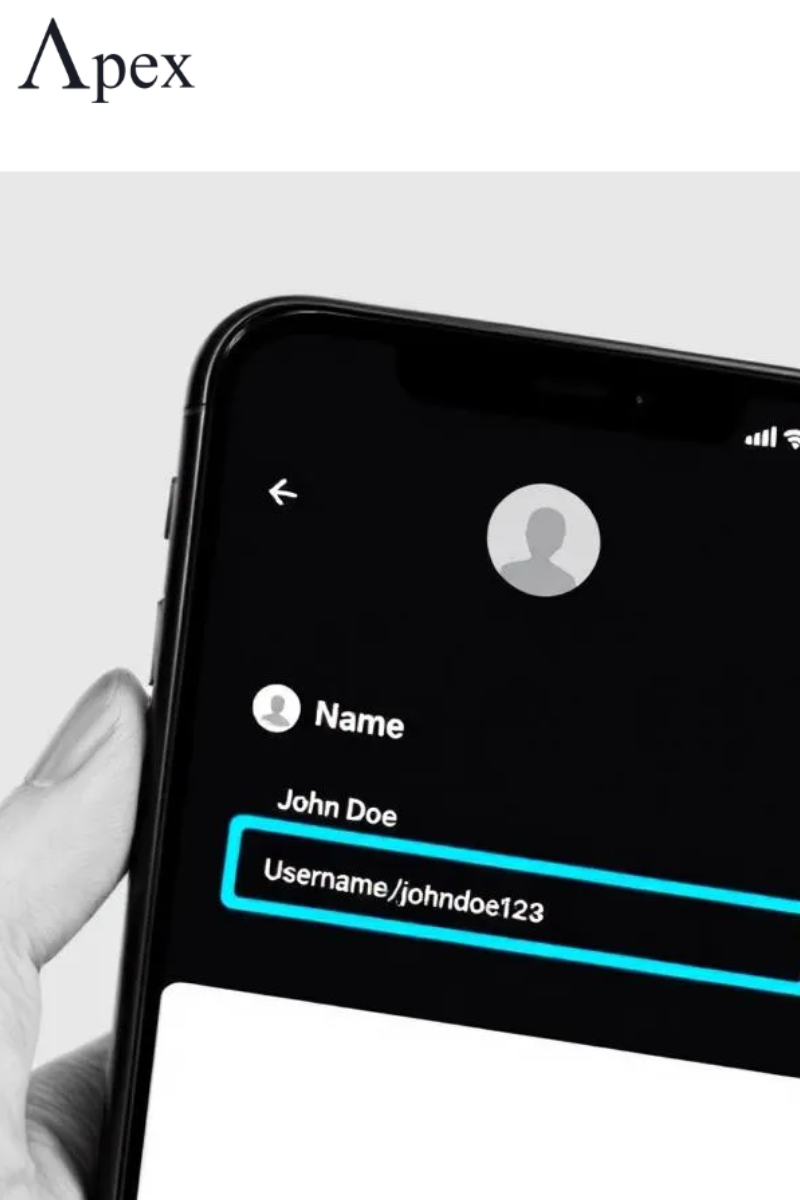 Editing name on X Profile Close-up of a smartphone screen showing the X profile of John Doe with highlighted username
