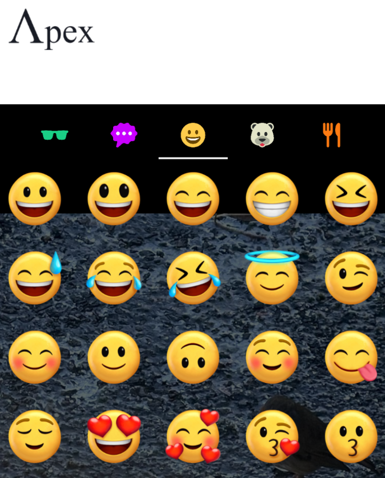 Collection of Emojis Grid of yellow smiling and laughing emoji faces on a smartphone screen