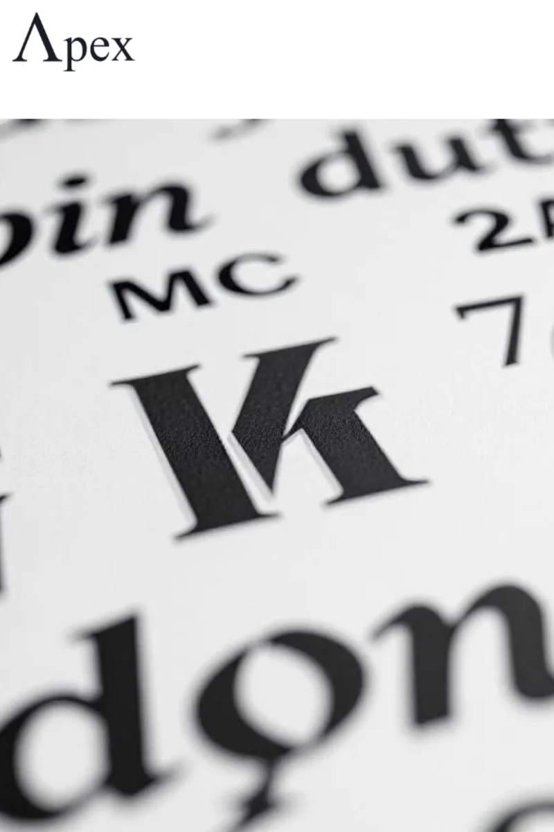 Typography and Font Selection for Social Media Profiles Close-up of bold and serif letters on a typography sheet